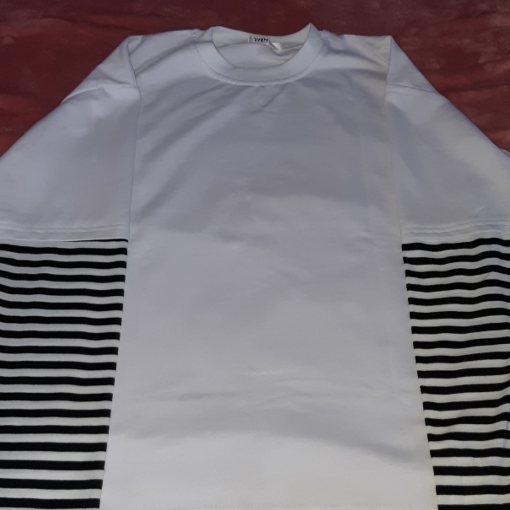 K-Pop Inspired Stripped Long Sleeve Tee.